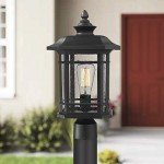 Emliviar 17" Black Outdoor Post Light Fixture