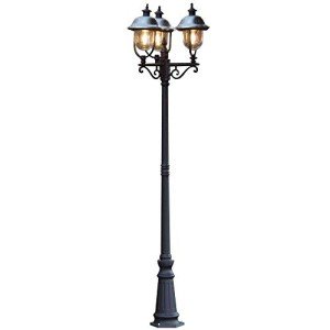 Parma Triple Column Outdoor Lamp Post - Matt Black