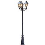 Parma Triple Column Outdoor Lamp Post - Matt Black