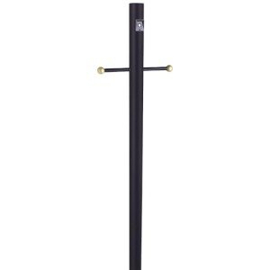 Black Lamp Post with Cross Arm and Photo Eye