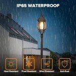 Vintage Black Solar Lamp Post Light for Outdoors
