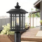 Emliviar 17" Black Outdoor Post Light Fixture