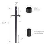 Black Lamp Post with Cross Arm and Photo Eye