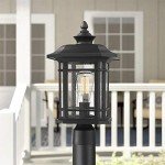 Emliviar 17" Black Outdoor Post Light Fixture