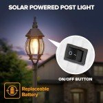 Vintage Black Solar Lamp Post Light for Outdoors