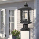 Emliviar 17" Black Outdoor Post Light Fixture