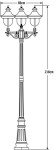 Parma Triple Column Outdoor Lamp Post - Matt Black
