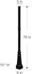 Gama Sonic Imperial Solar Lamp Post - Black