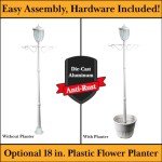 Kenwick Solar Lamp Post and Planter - White