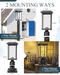 Seovix Solar Post Lights - 2 Pack Outdoor Lamps
