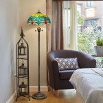 Tiffany Style Floor Lamp with Dragonfly Design
