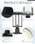 Seovix Solar Post Lights - 2 Pack Outdoor Lamps