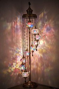 Colorful Mosaic Boho Floor Lamp - Customizable Shades