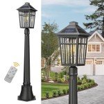 41-Inch Solar Outdoor Post Light with Remote