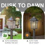 41-Inch Solar Outdoor Post Light with Remote