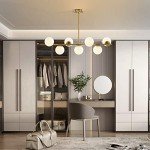 Modern Brass Linear 7-Light Chandelier Pendant