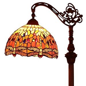 Dragonfly Tiffany Style Stained Glass Floor Lamp