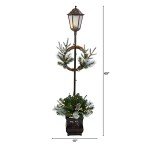5ft Pre-lit Holiday Lamp Post with Greenery