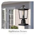 2-Pack Outdoor Post Lanterns with Seeded Glass