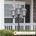 Solar-Powered Royal Lamp Post with Triple Light