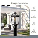 2-Pack Outdoor Post Lanterns with Seeded Glass