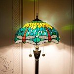Tiffany Style Floor Lamp with Dragonfly Design