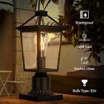 2-Pack Outdoor Post Lanterns with Seeded Glass