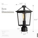 2-Pack Outdoor Post Lanterns with Seeded Glass