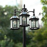 Triple Head Dusk to Dawn Outdoor Lamp Post