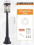 CMRCOZIRA Solar Outdoor Post Light with Dusk Sensor