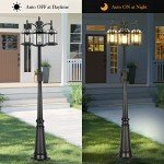 Triple Head Dusk to Dawn Outdoor Lamp Post