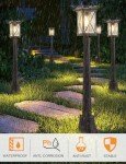 CMRCOZIRA Solar Outdoor Post Light with Dusk Sensor