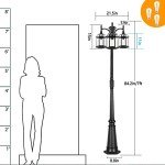 Triple Head Dusk to Dawn Outdoor Lamp Post