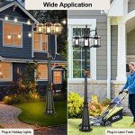 Triple Head Dusk to Dawn Outdoor Lamp Post