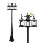 Outdoor Dusk to Dawn 3-Head Lamp Post Light