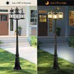 Outdoor Dusk to Dawn 3-Head Lamp Post Light
