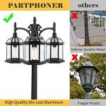 Outdoor Dusk to Dawn 3-Head Lamp Post Light