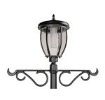Solar LED Lamp Post with Planter - Black