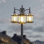 Outdoor Dusk to Dawn 3-Head Lamp Post Light