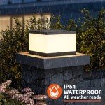 Solar Outdoor Pillar Light with Warm LED Glow