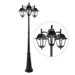 LUTEC Solar Post Light with Dusk to Dawn Sensor