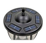 Solar LED Lamp Post with Planter - Black