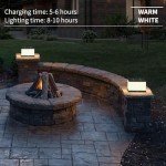 Solar Outdoor Pillar Light with Warm LED Glow