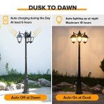 LUTEC Solar Post Light with Dusk to Dawn Sensor