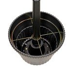 Solar LED Lamp Post with Planter - Black
