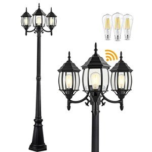 3-Head Dusk to Dawn Outdoor Lamp Post
