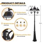 LUTEC Solar Post Light with Dusk to Dawn Sensor