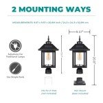 Solar Post Light with Mount Base for Outdoor Use