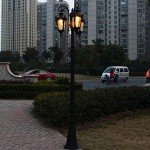 Victorian Outdoor Lamp Post with 3 Heads