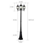3-Head Dusk to Dawn Outdoor Lamp Post Light